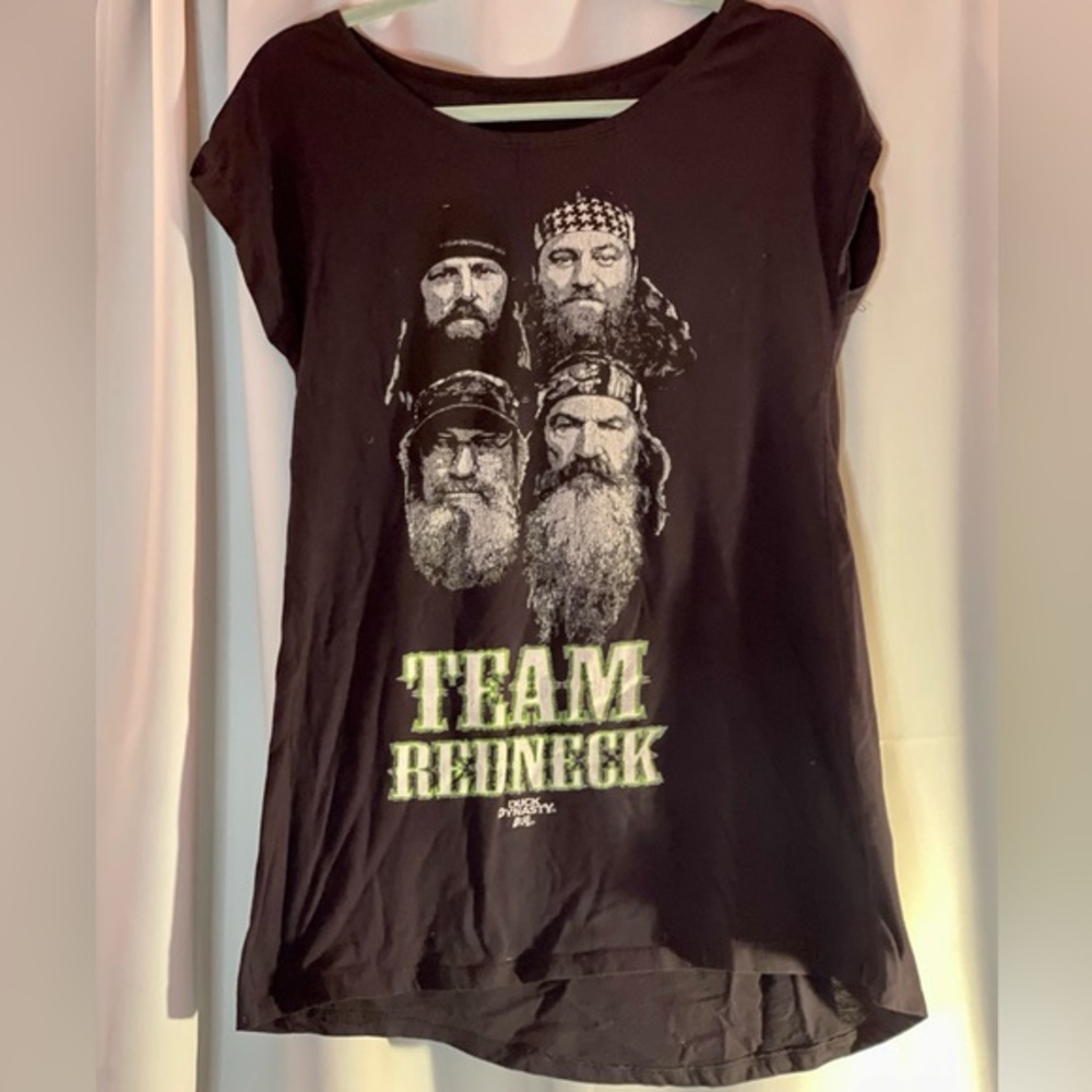 Duck Dynasty Team Redneck Graphic Tee Shirt Womens Small Medium Black Robertson